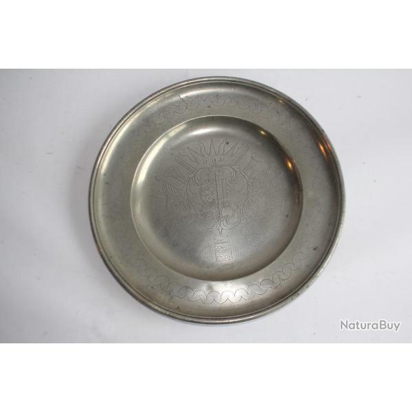 Plat �tain Prix de tir Gen�ve Jean Charton 1724 XVIIIe si�cle