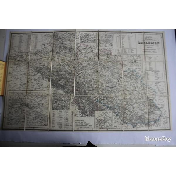 Carte Sil�sie Karte der Provinz Schlesien F. Handtke 1860