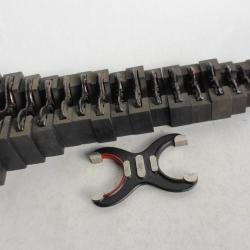 Suite de 17 fourches d'épaisseur mécanique de précision atelier