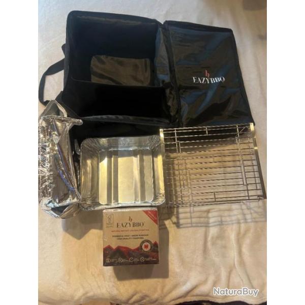 Kit barbecue portatif avec sac isotherme boissons et nouriture prise usb randonnee bivouac survie