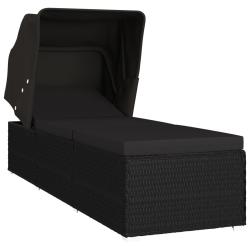Transat chaise longue bain de soleil lit de jardin terrasse meuble d'ext&eacute;rieur avec auvent et couss