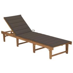 Transat chaise longue bain de soleil lit de jardin terrasse meuble d'ext&eacute;rieur pliable avec coussin
