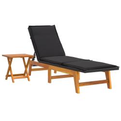 Transat chaise longue bain de soleil lit de jardin terrasse meuble d'ext&eacute;rieur avec table r&eacute;sine tr
