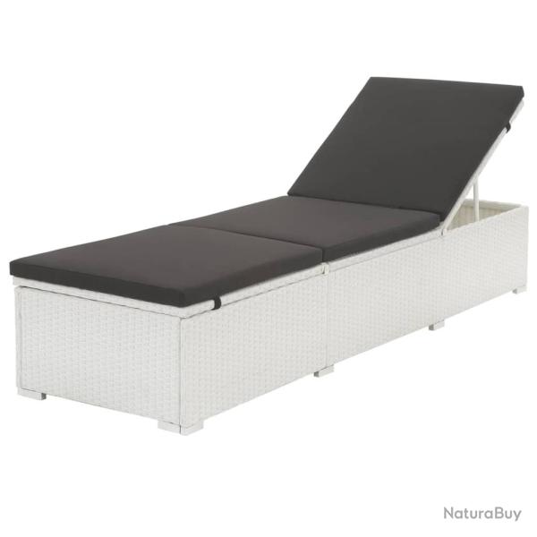 Transat chaise longue bain de soleil lit de jardin terrasse meuble d'ext�rieur avec coussin r�sine