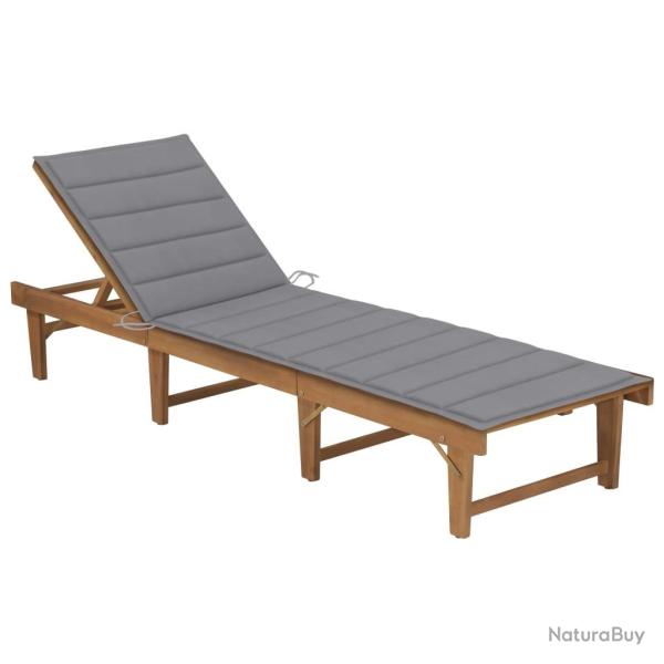 Transat chaise longue bain de soleil lit de jardin terrasse meuble d'ext�rieur pliable avec coussin