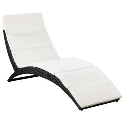 Transat chaise longue bain de soleil lit de jardin terrasse meuble d'ext&eacute;rieur pliable avec coussin