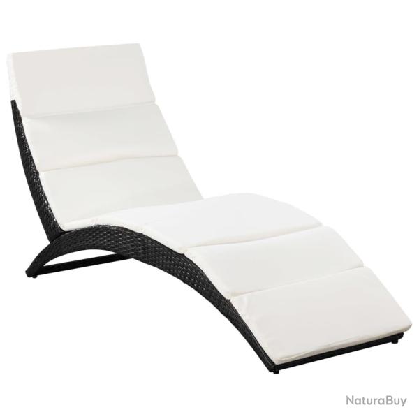 Transat chaise longue bain de soleil lit de jardin terrasse meuble d'extrieur pliable avec coussin
