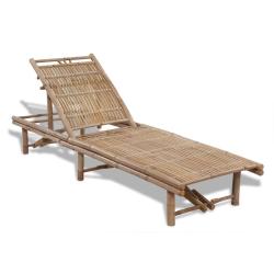 Transat chaise longue bain de soleil lit de jardin terrasse meuble d'ext&eacute;rieur bambou 02_0012698