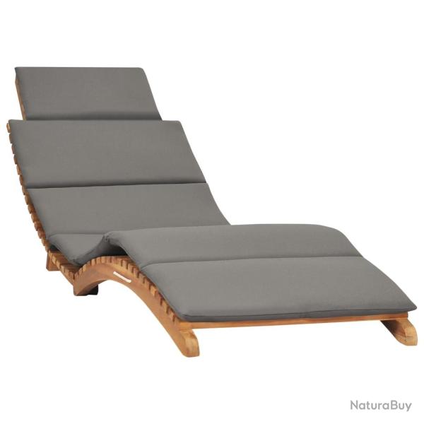 Transat chaise longue bain de soleil lit de jardin terrasse meuble d'extrieur pliable avec coussin