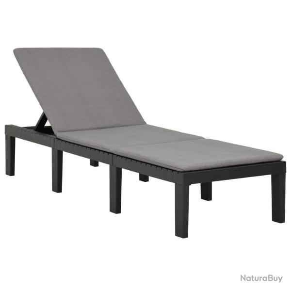 Transat chaise longue bain de soleil lit de jardin terrasse meuble d'ext�rieur avec coussin plastiq