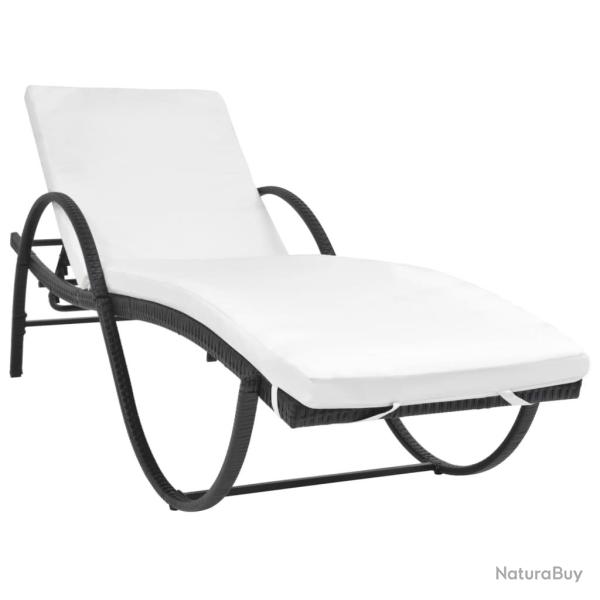 Transat chaise longue bain de soleil lit de jardin terrasse meuble d'ext�rieur avec coussin r�sine
