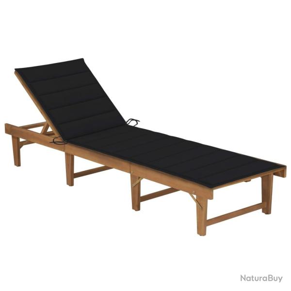 Transat chaise longue bain de soleil lit de jardin terrasse meuble d'ext�rieur pliable avec coussin