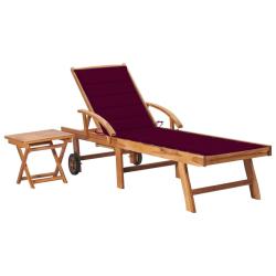 Transat chaise longue bain de soleil lit de jardin terrasse meuble d'ext&eacute;rieur avec table et coussi
