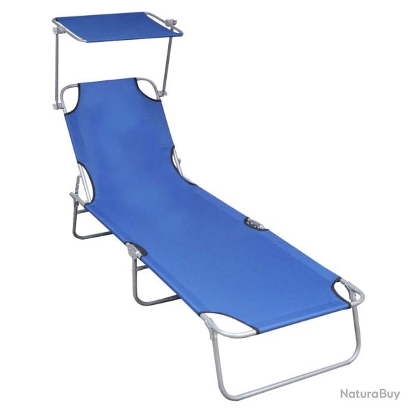 Transat chaise longue bain de soleil lit de jardin terrasse meuble d'extrieur pliable avec auvent