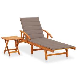 Transat chaise longue bain de soleil lit de jardin terrasse meuble d'ext&eacute;rieur avec table et coussi