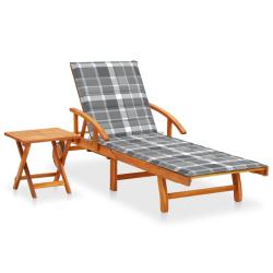 Transat chaise longue bain de soleil lit de jardin terrasse meuble d'ext&eacute;rieur avec table et coussi