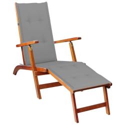 Transat chaise longue bain de soleil lit de jardin terrasse meuble d'ext&eacute;rieur avec repose-pied et