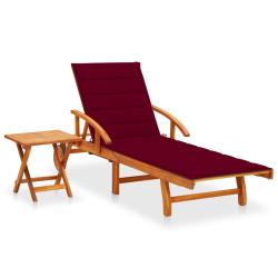 Transat chaise longue bain de soleil lit de jardin terrasse meuble d'ext&eacute;rieur avec table et coussi