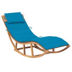Transat chaise longue bain de soleil lit de jardin terrasse meuble d'ext&eacute;rieur &agrave; bascule avec couss