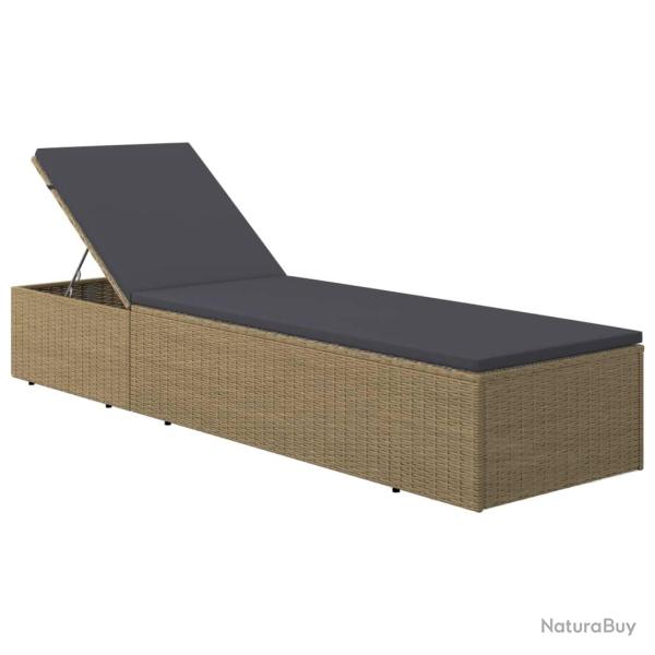 Transat chaise longue bain de soleil lit de jardin terrasse meuble d'ext�rieur r�sine tress�e marro