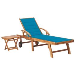 Transat chaise longue bain de soleil lit de jardin terrasse meuble d'ext&eacute;rieur avec table et coussi