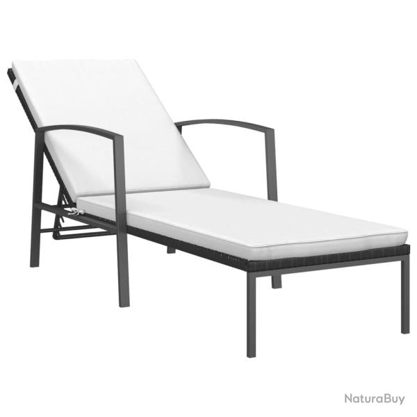 Transat chaise longue bain de soleil lit de jardin terrasse meuble d'ext�rieur avec coussin r�sine