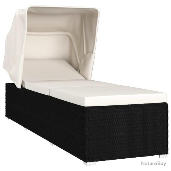 Transat chaise longue bain de soleil lit de jardin terrasse meuble d'ext�rieur avec auvent et couss