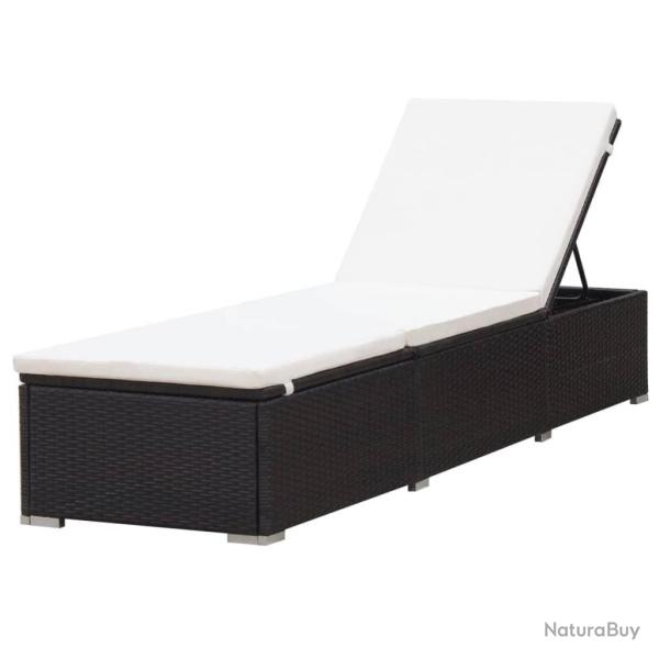 Transat chaise longue bain de soleil lit de jardin terrasse meuble d'ext�rieur avec coussin r�sine