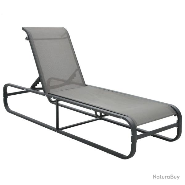 Transat chaise longue bain de soleil lit de jardin terrasse meuble d'ext�rieur aluminium et textil�