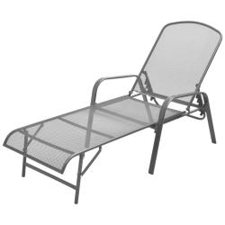 Transat chaise longue bain de soleil lit de jardin terrasse meuble d'ext&eacute;rieur acier anthracite 02_