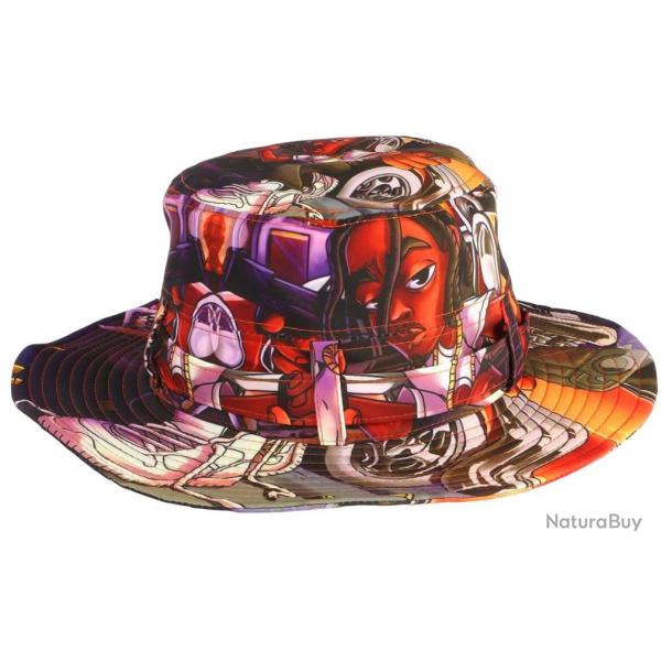 Grand Bob Orange et Violet DEsign Streetwear Fashion Urban Taille unique Orange