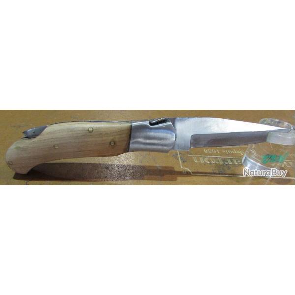 couteau de poche pliant avec manche en olivier, type laguiole