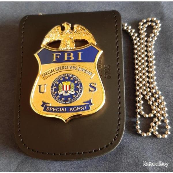 Porte insigne  "tour de cou" FBI SPEC OPS neuf.