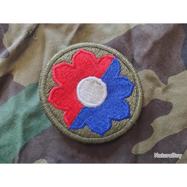 PATCH tissu US WW2 9TH INFANTRY DIVISION AFRIQUE TUNISIE SICILE 100% Original