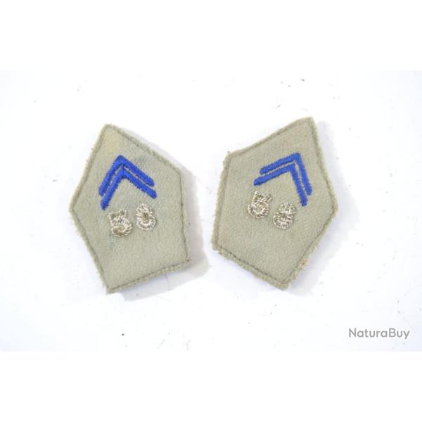 Paire pattes de col Arm�e Fran�aise ann�es 1960 ? 58 r�giment