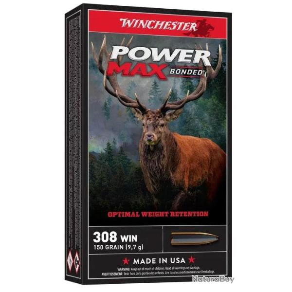Balles de Chasse Winchester Power Max Bonded Calibre 308WIN