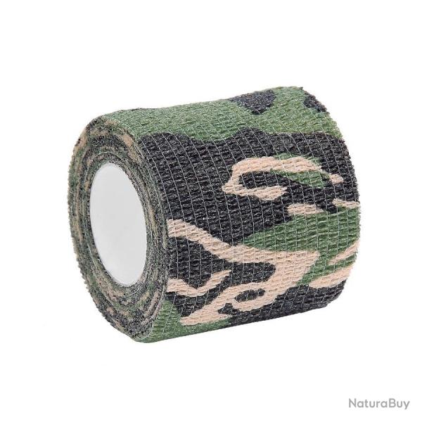 Bande extensible en rouleau 4,5 m x 5 cm (Couleur Camouflage Woodland)