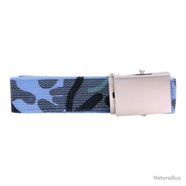 Ceinture toile 30mm avec boucle chrom�e (Couleur Camouflage Bleu ciel)