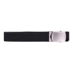 Ceinture toile 30mm avec boucle chrom&eacute;e (Couleur Noir)