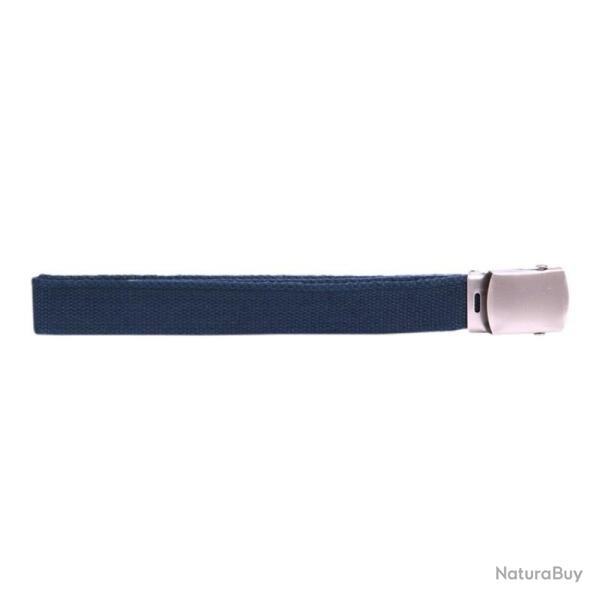 Ceinture toile 30mm avec boucle chrom�e (Couleur Marine)