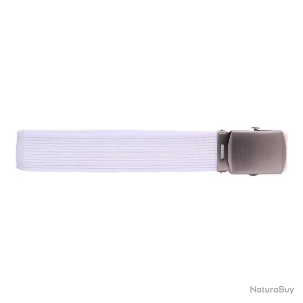 Ceinture toile 30mm avec boucle chrom�e (Couleur Blanc)