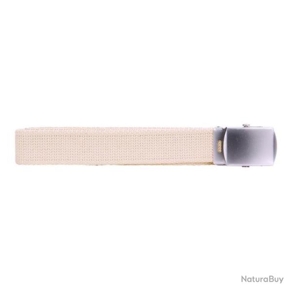 Ceinture toile 30mm avec boucle chrom�e (Couleur Beige)