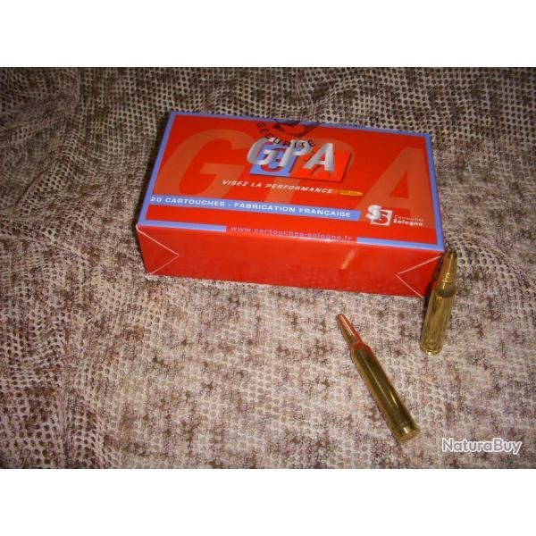 DESTOCKAGE boite de 20 cartouches SOLOGNE calibre 300 W MAG � balle GPA BLINDEE - NON EXPANSIVE