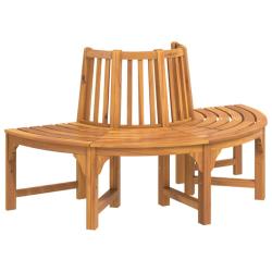 Banc de jardin meuble de patio d'ext&eacute;rieur terrasse demi-circulaire tour d'arbre diam&egrave;tre 160cm boi