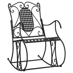 Banc de jardin meuble de patio d'ext&eacute;rieur terrasse &agrave; bascule 84 cm noir acier 02_0011847