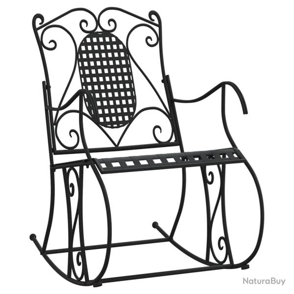 Banc de jardin meuble de patio d'ext�rieur terrasse � bascule 84 cm noir acier 02_0011847