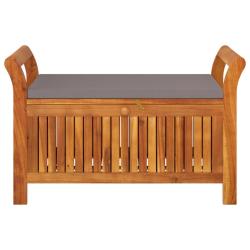 Banc de jardin meuble de patio d'ext&eacute;rieur terrasse de rangement de jardin avec coussin 91 cm bois