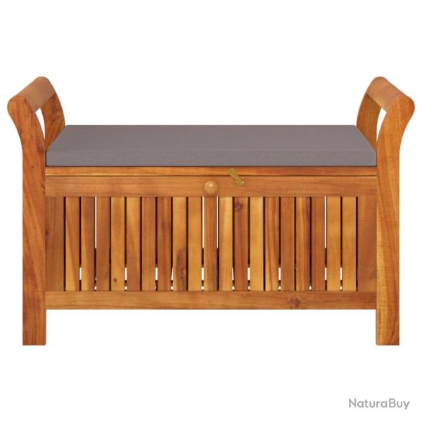 Banc de jardin meuble de patio d'ext�rieur terrasse de rangement de jardin avec coussin 91 cm bois
