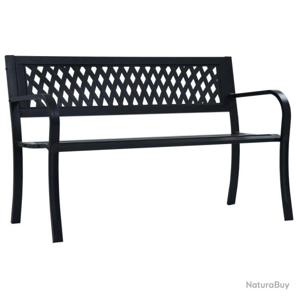 Banc de jardin meuble de patio d'ext�rieur terrasse noir 120 cm acier 02_0011752