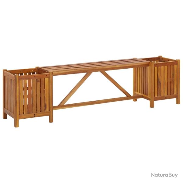 Banc de jardin meuble de patio d'extrieur terrasse avec 2 jardinires 150x30x40 cm bois d'acacia 0